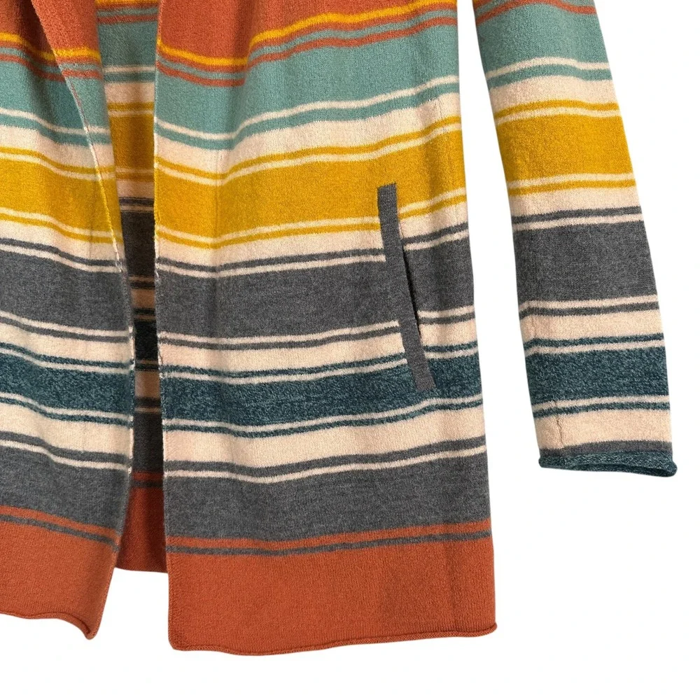Toad&Co Sweater Heartfelt Merino Hoodie S 100% Wool Striped Cardigan Gooseberry